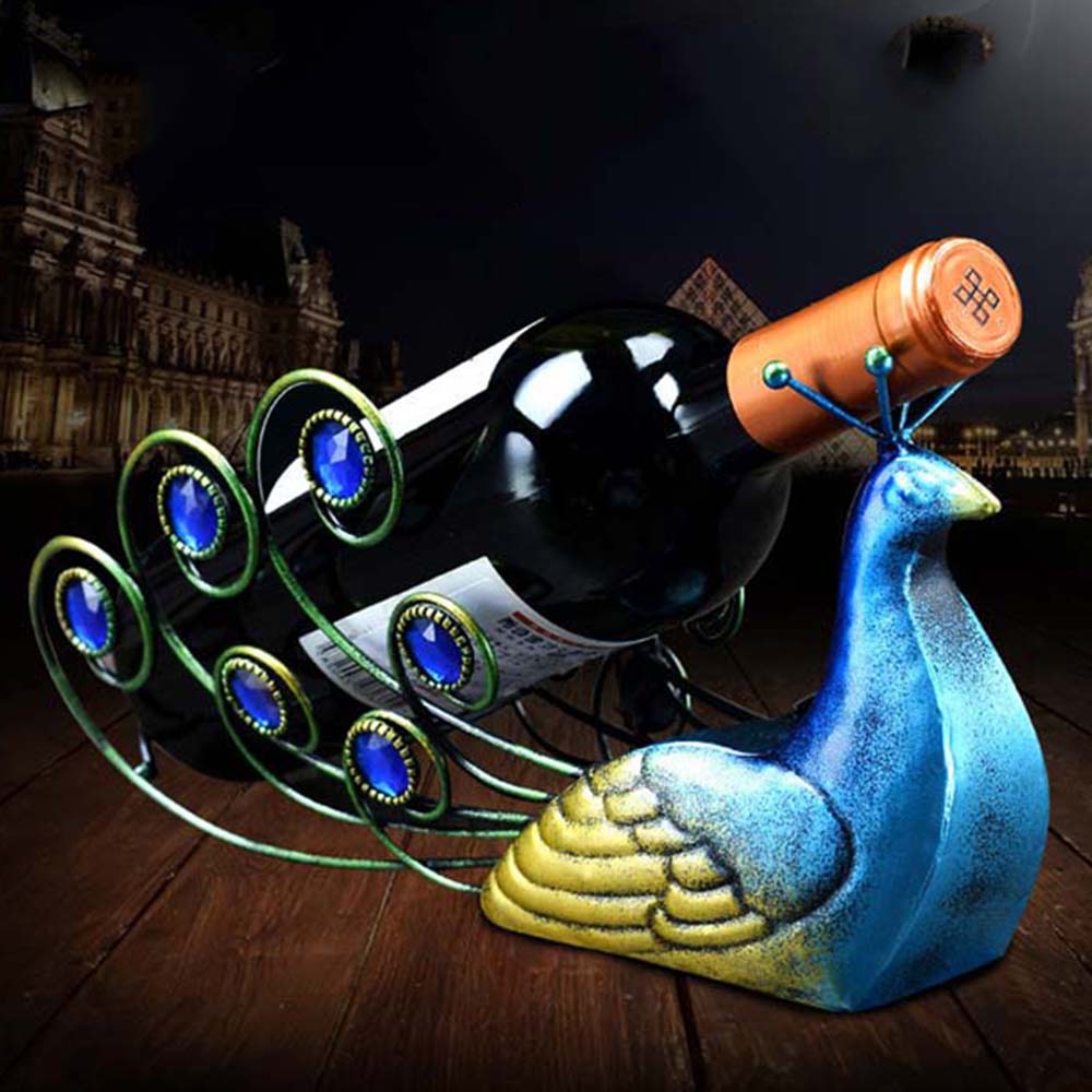 Glamorous Peacock Wine Rack